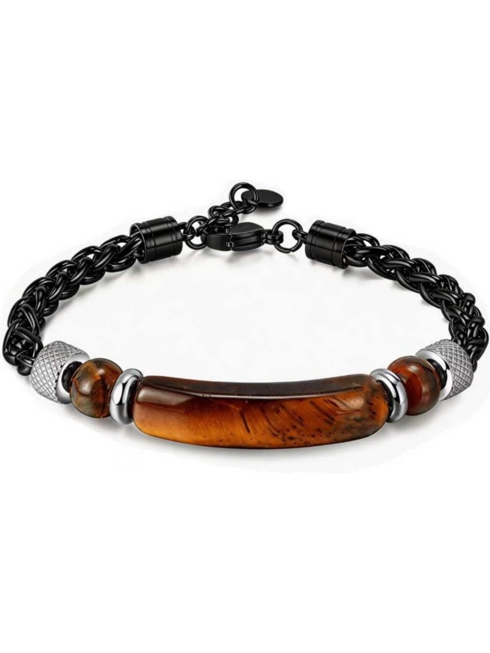Stylish Men's Bracelet with Italian Tiger's Eye Beads - Unique Jewelry Gift